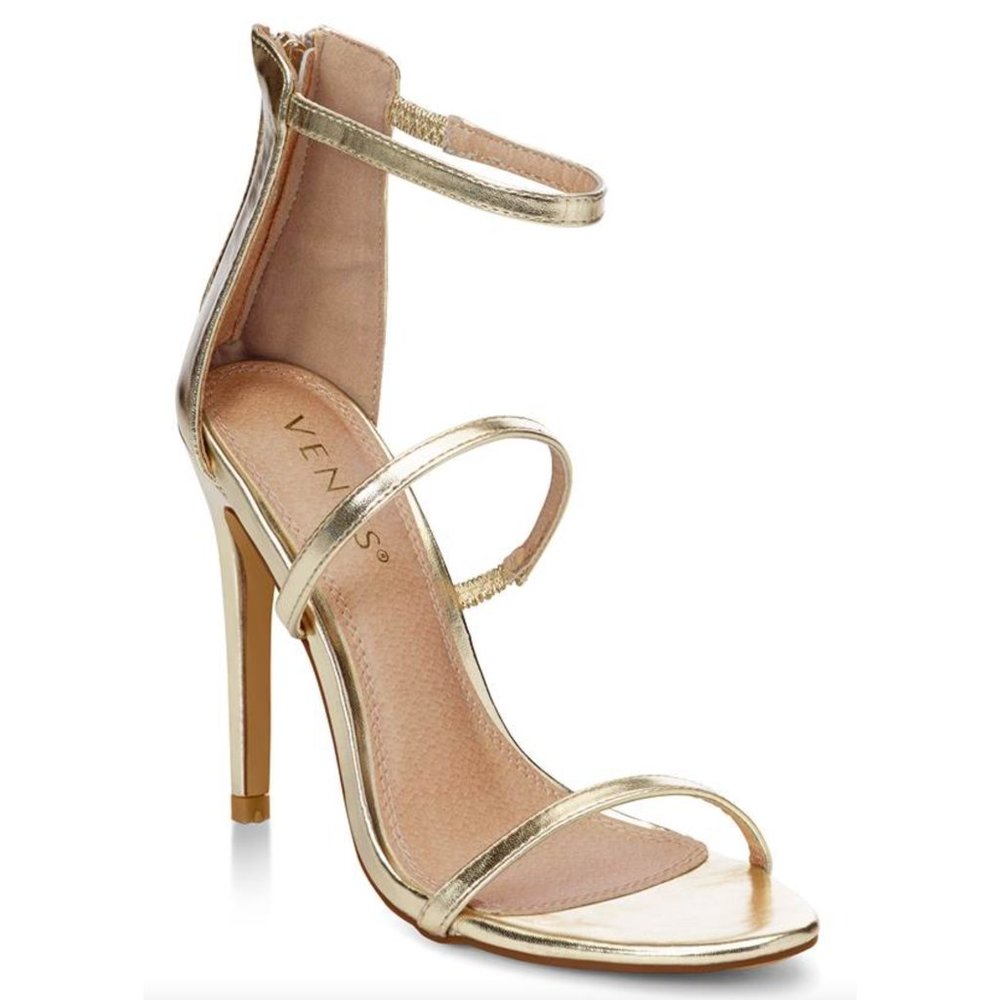 Gold Strappy Heels